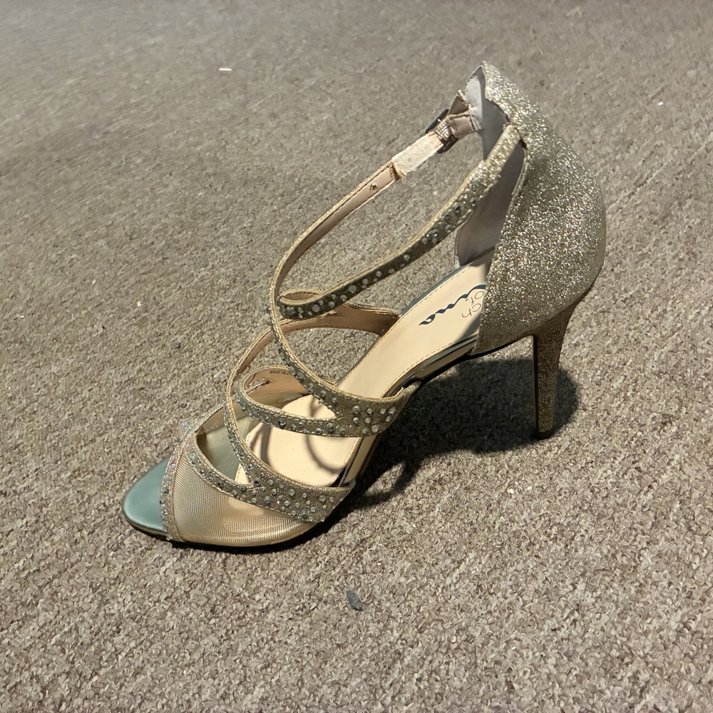 Nina Glittering Gold Strappy Heels